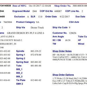 4.4K 655 ELEC STRAIGHT;W/EZ LUBE, HF=86.5", SC=68.5", OVERSLUNG